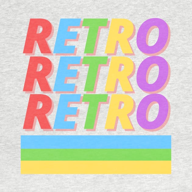 Retro Retro - Cute Colorful Typography Design by Moshi Moshi Designs